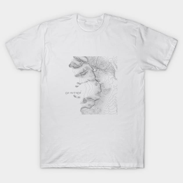 Topographic map, go outside T-Shirt by chris@christinearnold.com